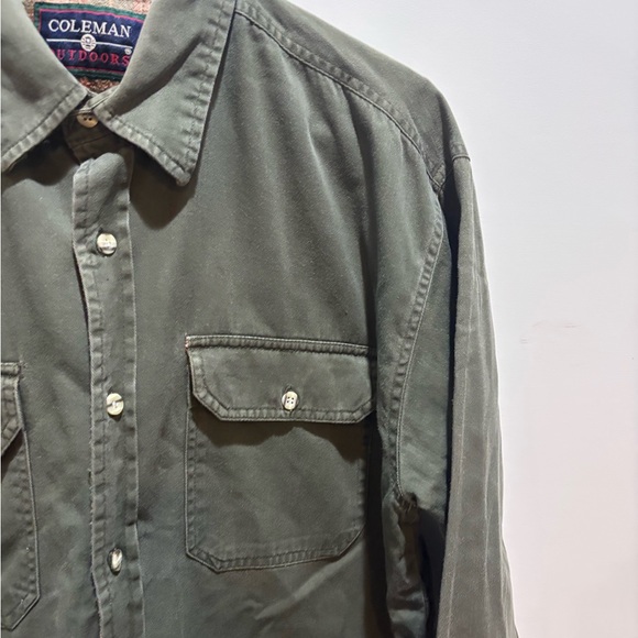 Vintage Coleman Olive Button-Up Shacket. - Picture 5 of 16